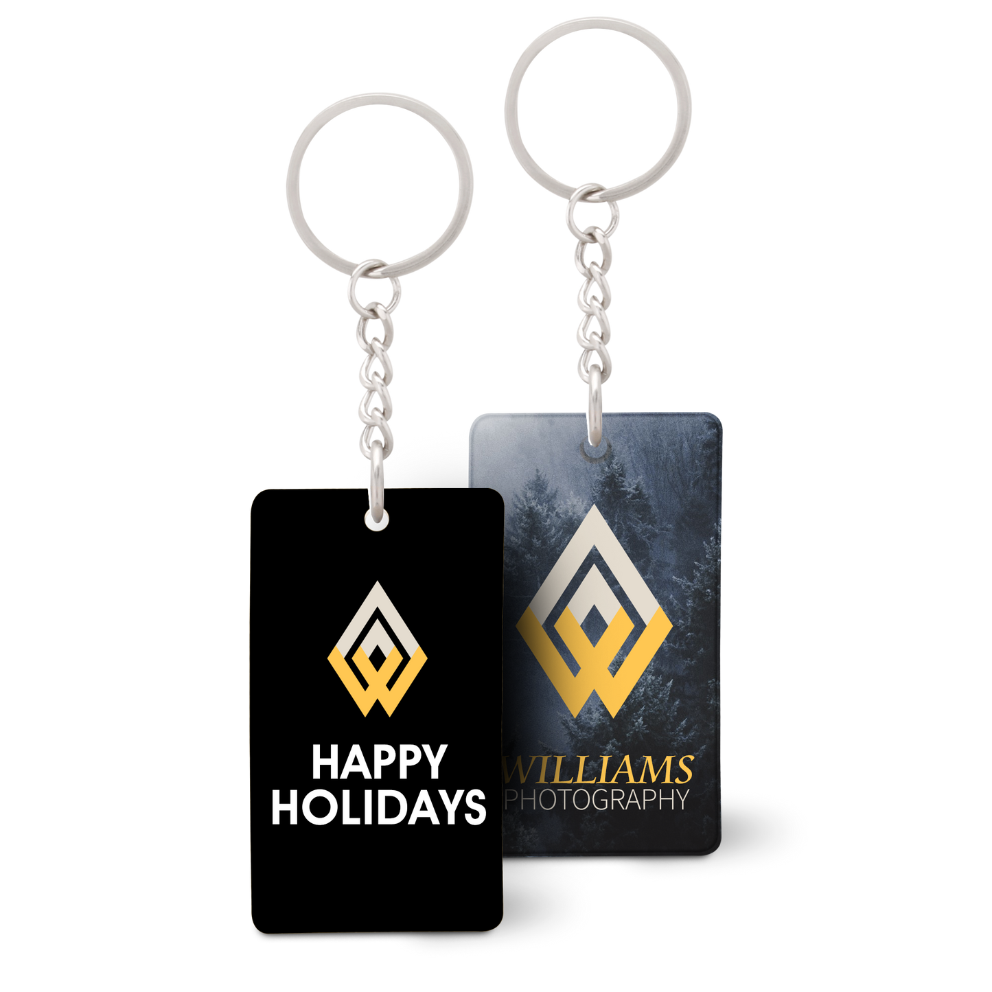 Holiday 1.5" x 2.75" Rectangle Keychain
