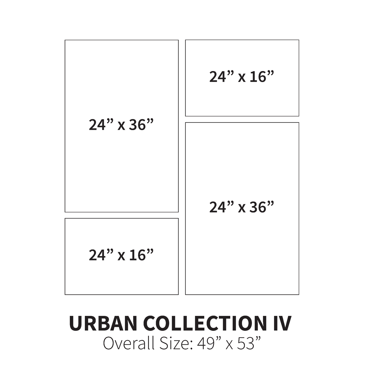 Urban Collection IV (Overall Size: 49" x 53")